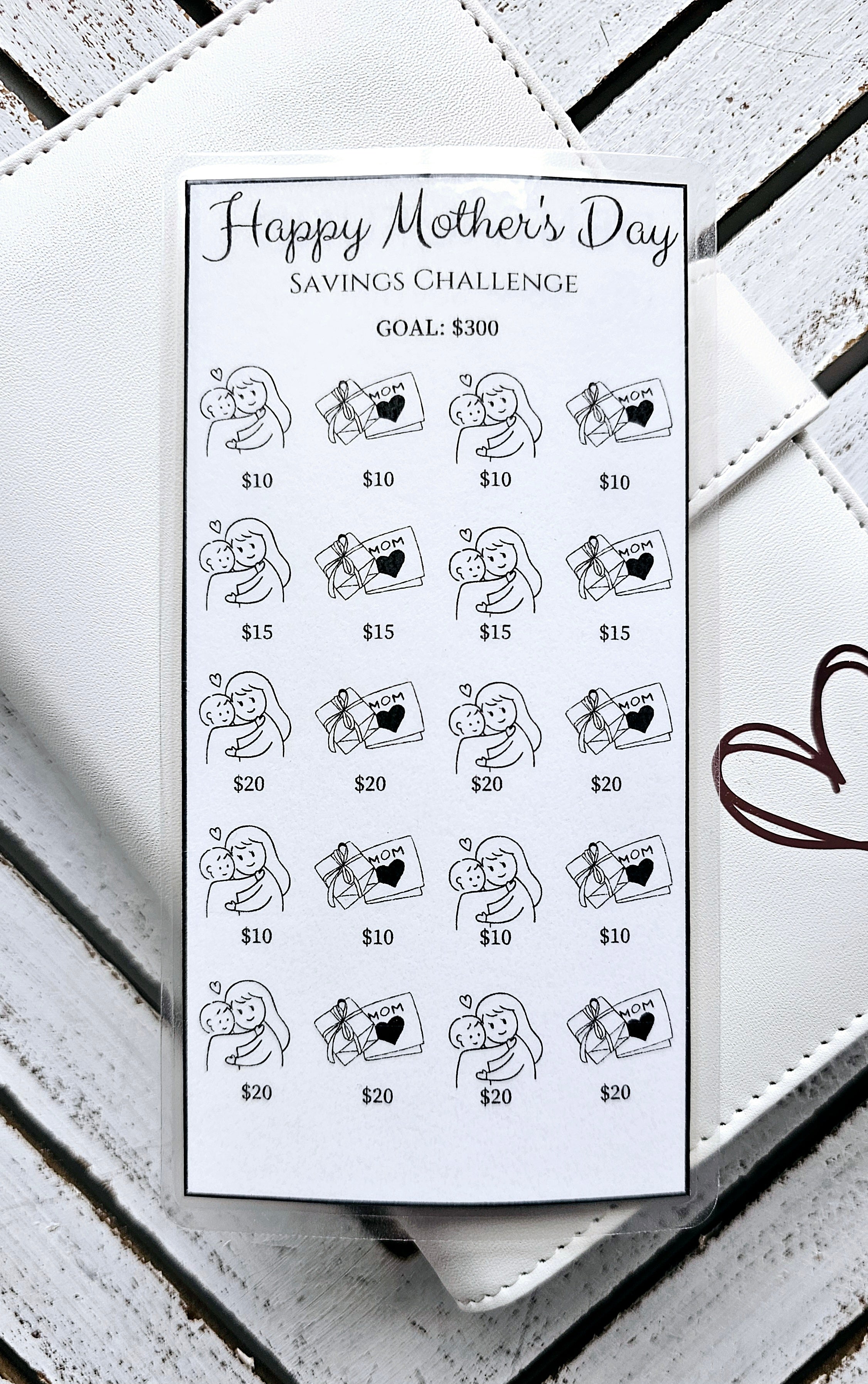 Reusable HAPPY MOTHER'S DAY Savings Challenge/ SAVE $300