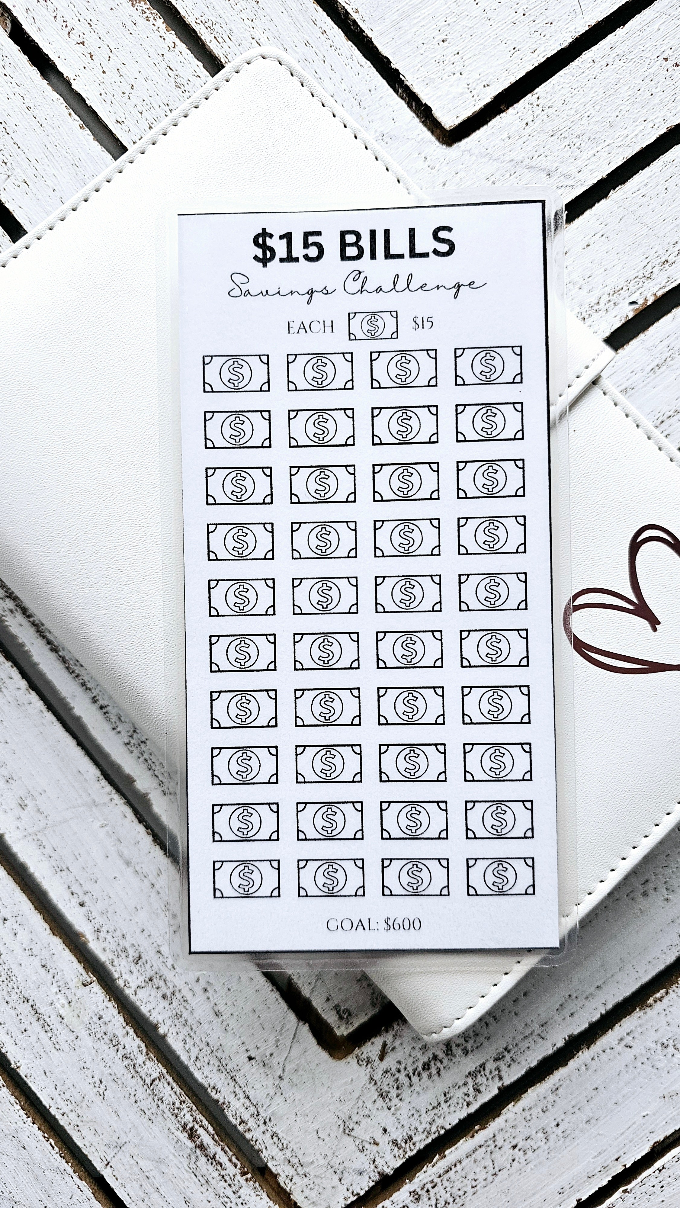 $15 BILLS Savings Challenge / SAVE $600