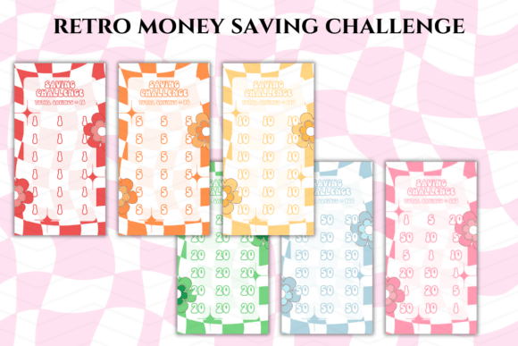 Retro Groovy Savings Challenge Printable