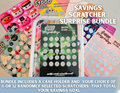 Savings Scratcher Bundle, Zipper Case plus 6 or 13 Randomly selected Scratchers. Save 500, 1000,5000, 10000 dollars